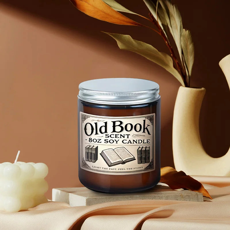 Old Book Flavored Soy Candles Aromatherapy Handcrafted Home Fragrance Companions