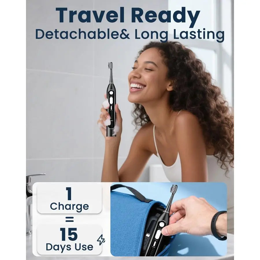 Toothbrush with Water Flosser 3 in 1 Combo, Advanced 2.0 Flossing Toothbrush, Cordless Teeth Cleaning, 3 Modesamp5 Speeds, Recha