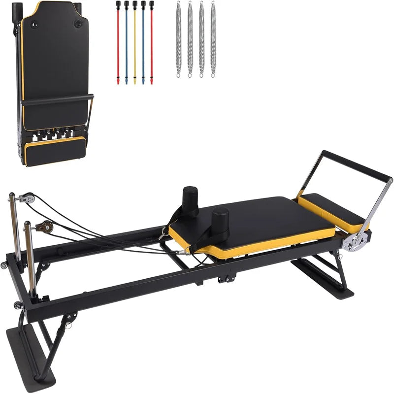 Pilates Reformer Machine for Home Gym Exercise with Adjustable Resistance