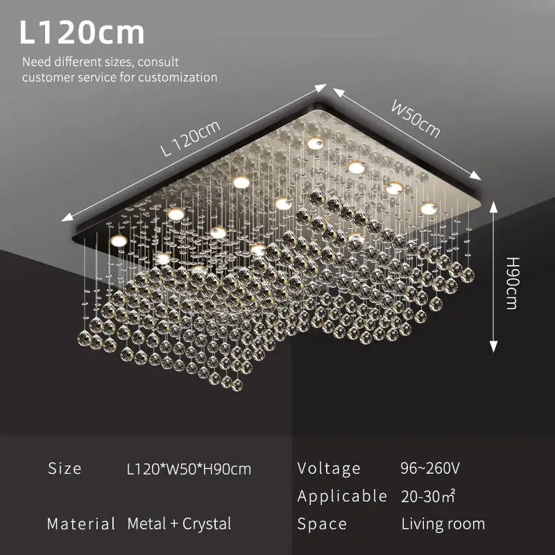 Yingxuan Crystal Pendant Ceiling Lamp For Living Room Kitchen
