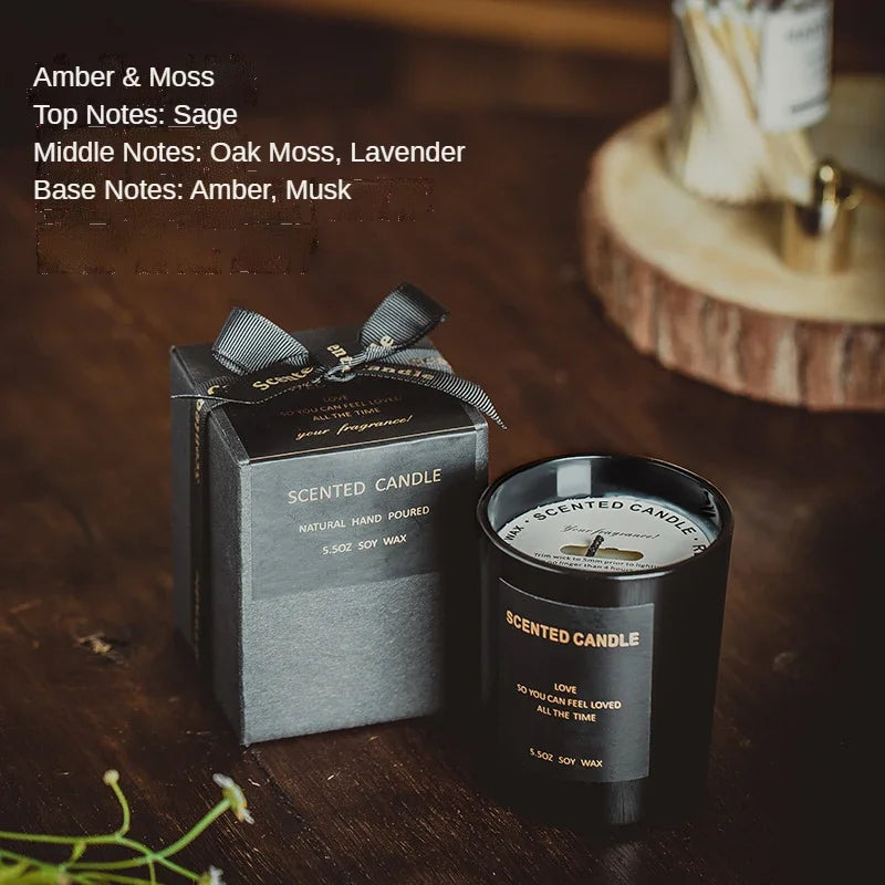 Buring 100% Natural Soy Wax Scented Jar Candle Sandalwood Jasmine Lavender Decor