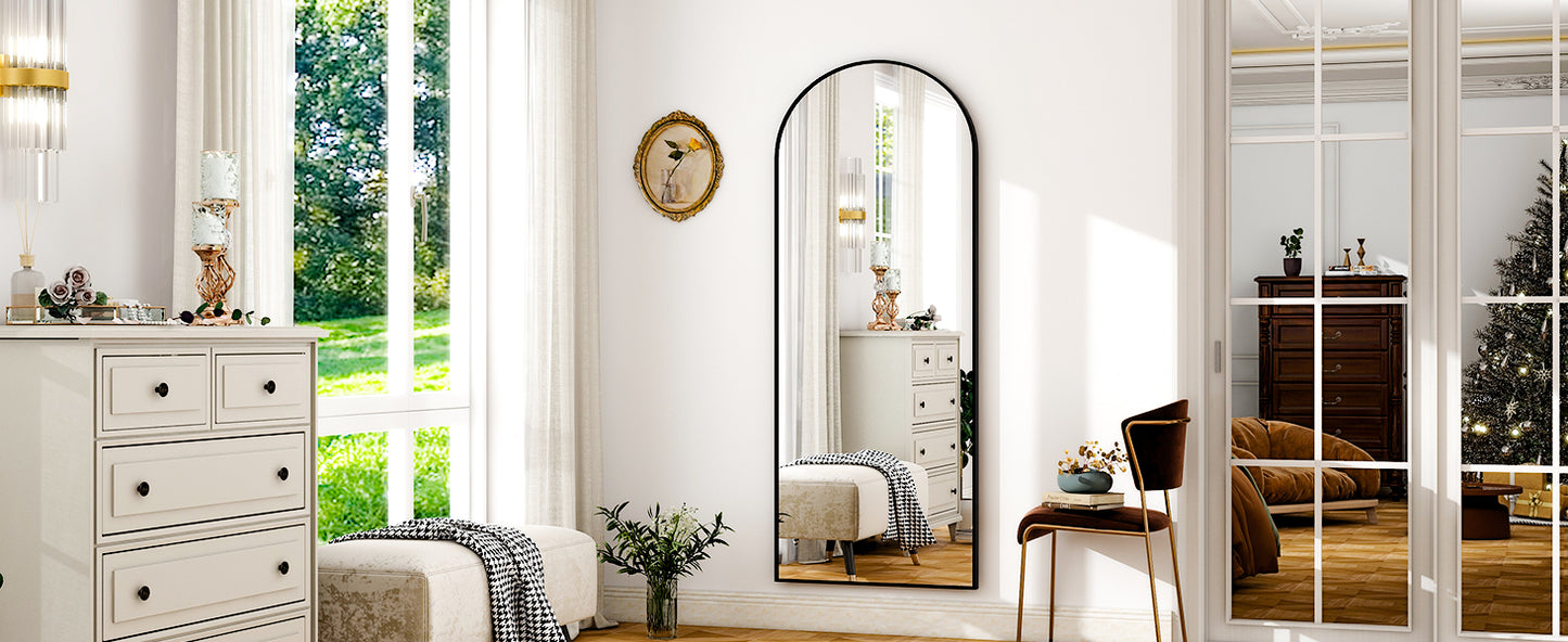HARRITPURE Aluminum Frame Floor Mirror For Living Room