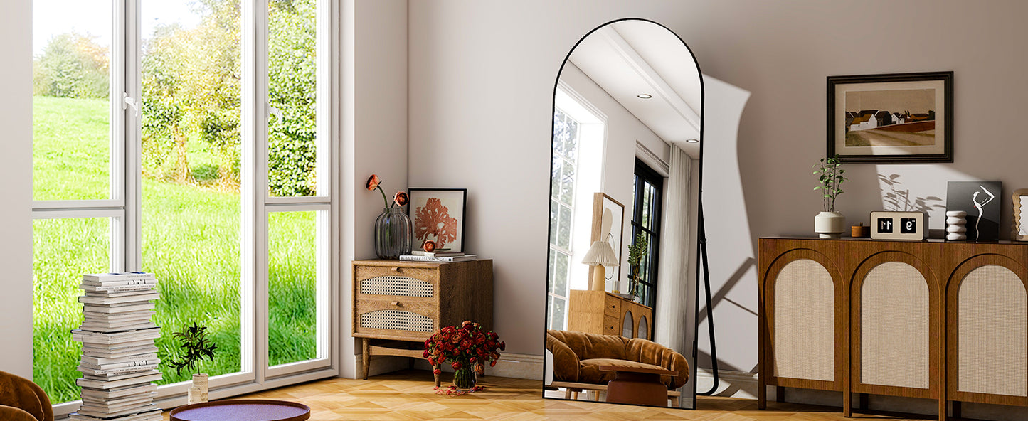 HARRITPURE Aluminum Frame Floor Mirror For Living Room