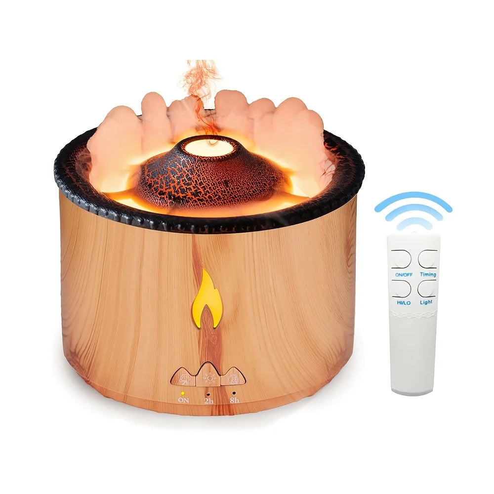 Volcano Flame Diffusers Cool Mist Humidifier for Home Ultrasonic Aromatherapy Diffuser with Essential Oil Tray Quiet Electronics