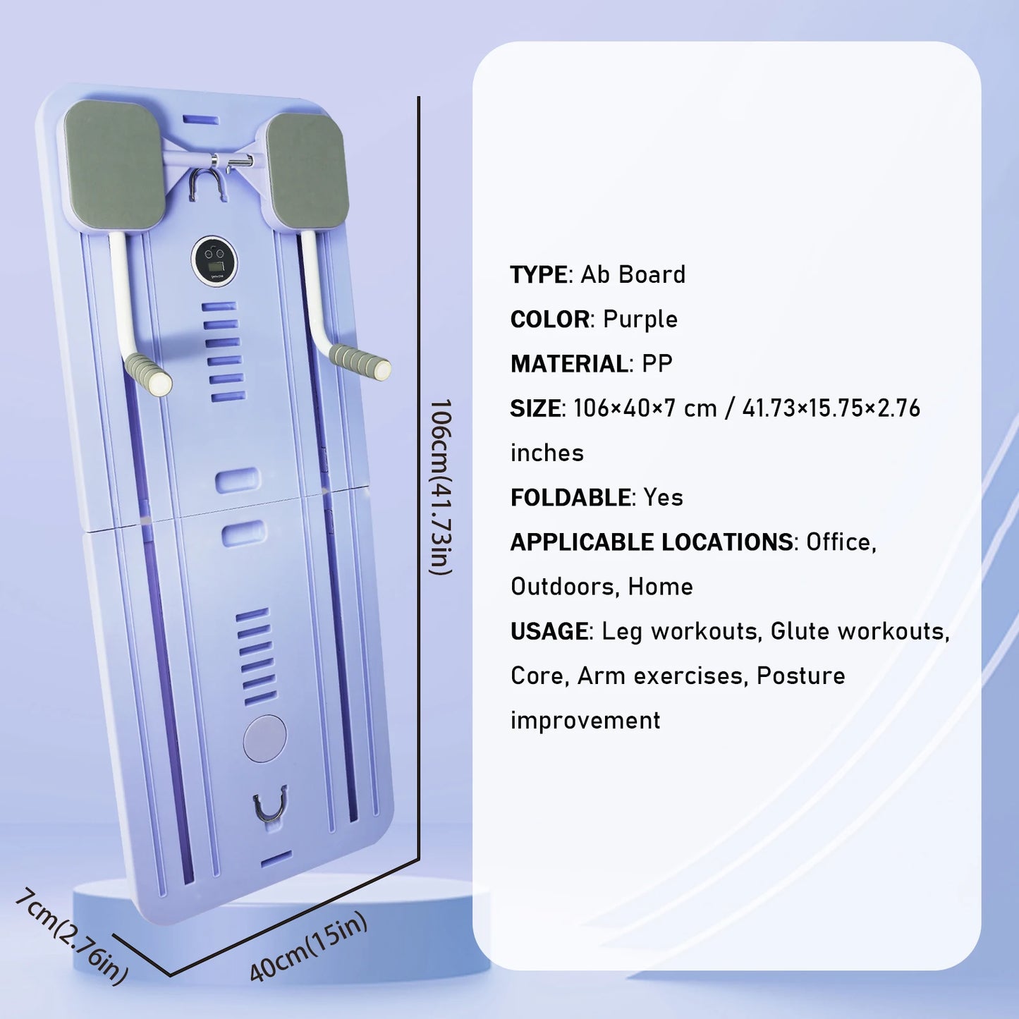 Pilates Board - Pilates Reformer Set, Multi-Purpose Foldable Pilates , 5 in 1 Pilates Sliding Board (Black)