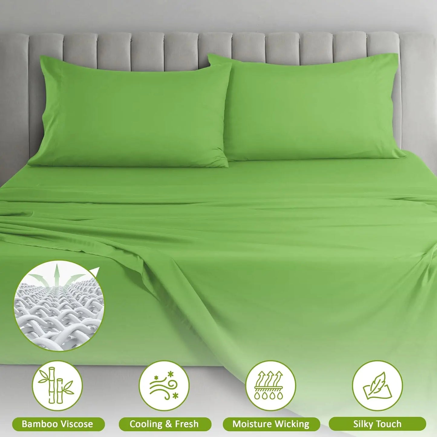 Lux Decor Bedsheet Set, Rayon Derived from Bamboo, Breathable & Soft, Hotel Luxury Silky Bedding