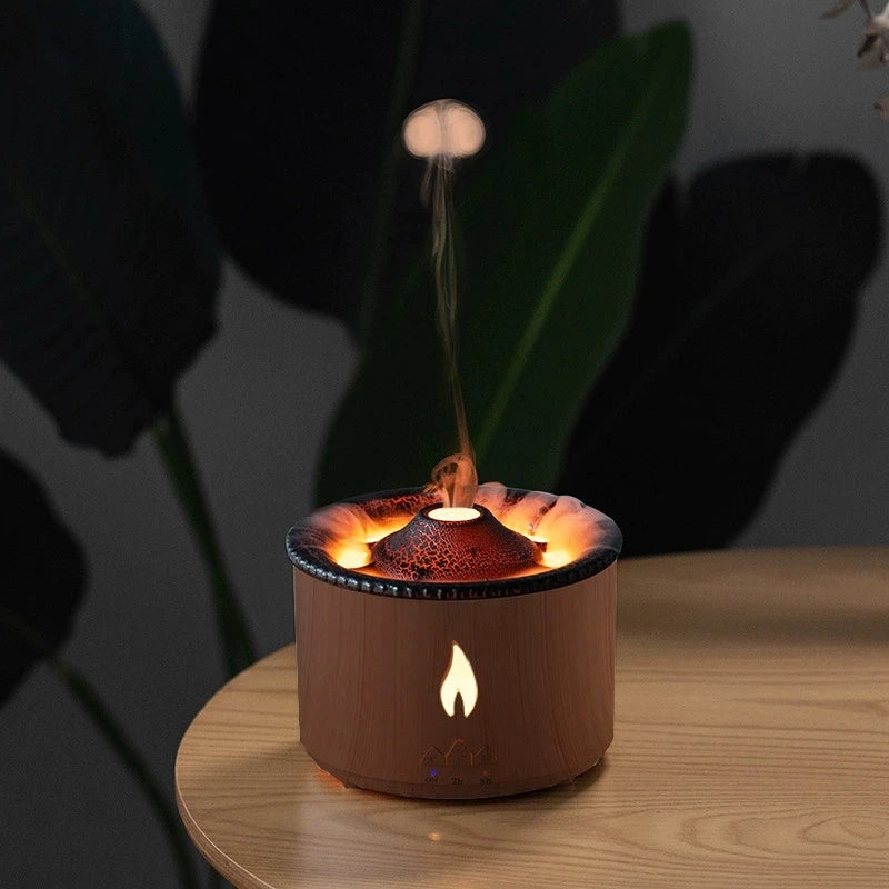Volcano Flame Diffusers Cool Mist Humidifier for Home Ultrasonic Aromatherapy Diffuser with Essential Oil Tray Quiet Electronics