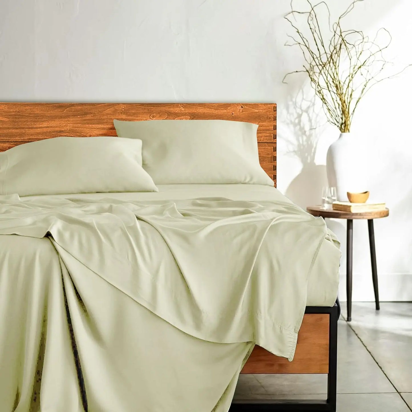 Lux Decor Bedsheet Set, Rayon Derived from Bamboo, Breathable & Soft, Hotel Luxury Silky Bedding
