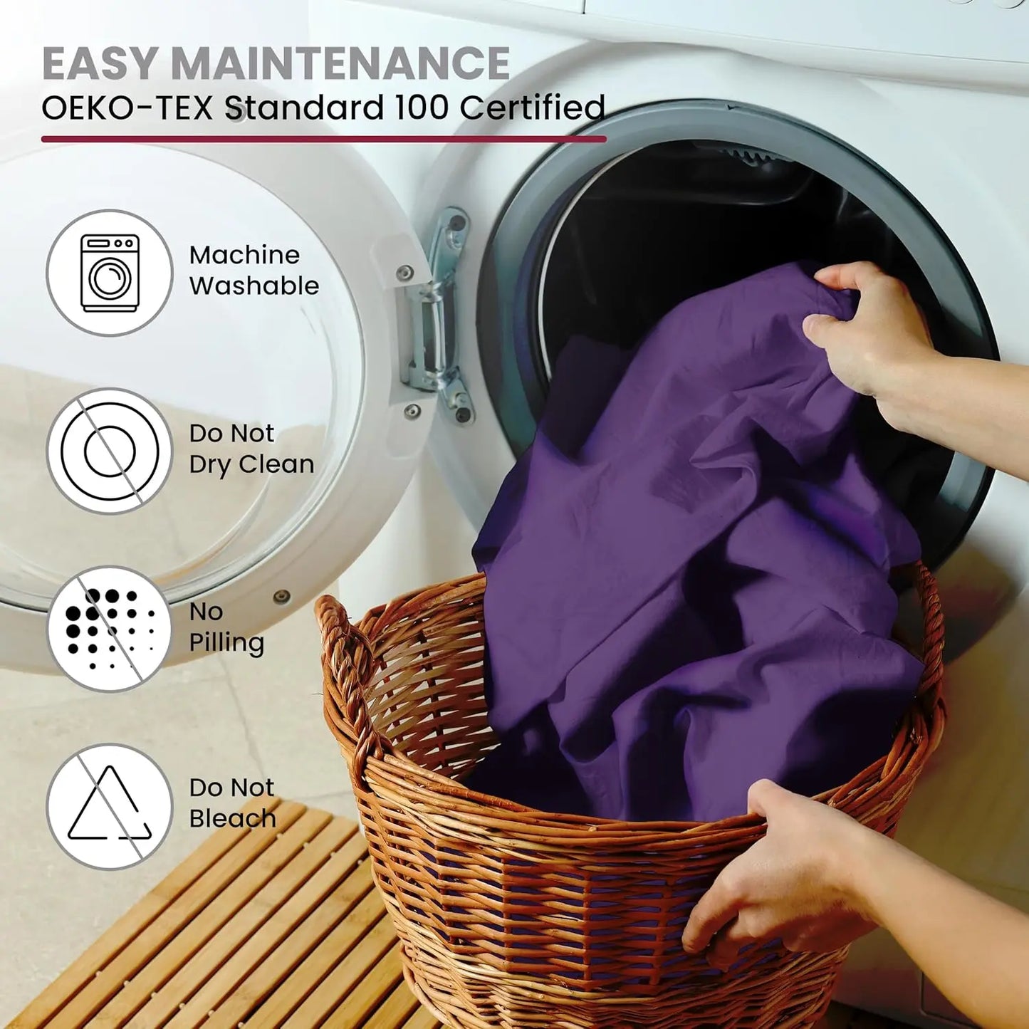 Lux Decor Bedsheet Set, Rayon Derived from Bamboo, Breathable & Soft, Hotel Luxury Silky Bedding