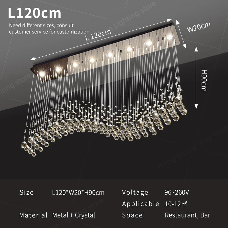 Yingxuan Crystal Pendant Ceiling Lamp For Living Room Kitchen