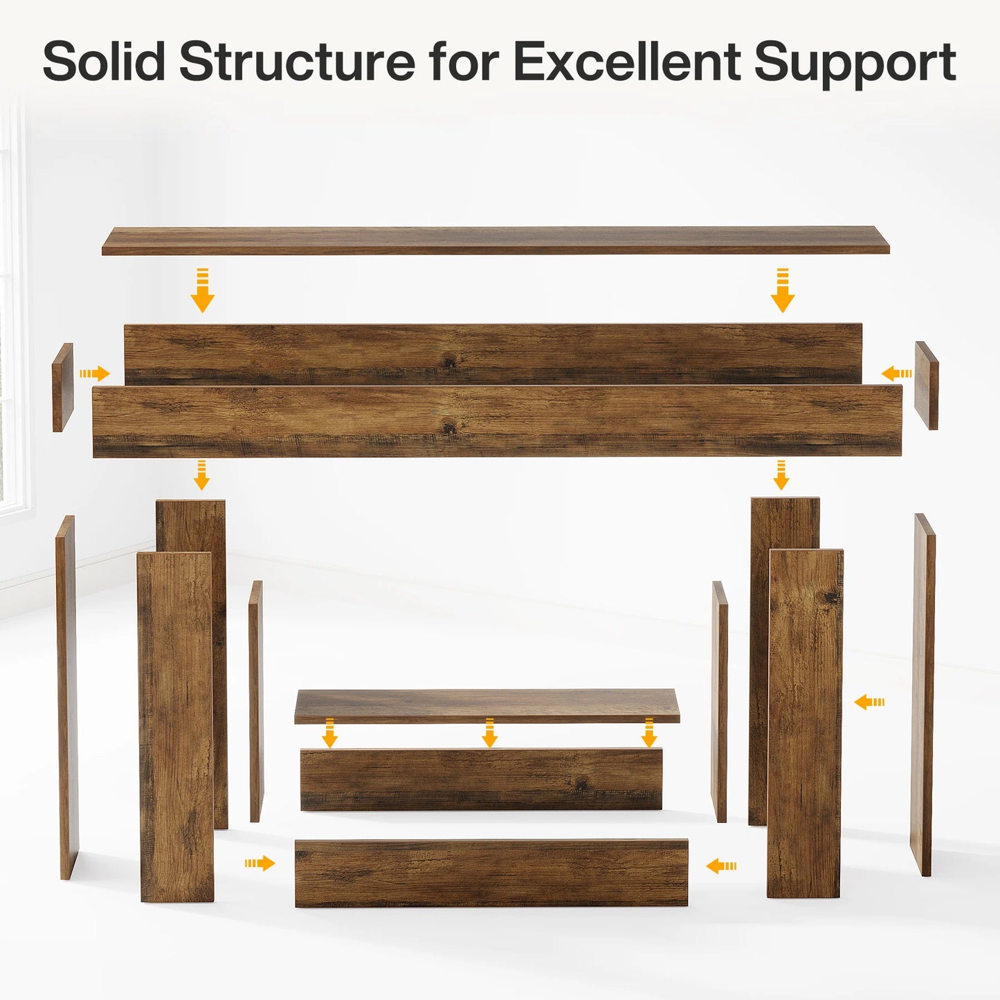 Tribesigns Farmhouse Console Table Two Tier U Shaped Base