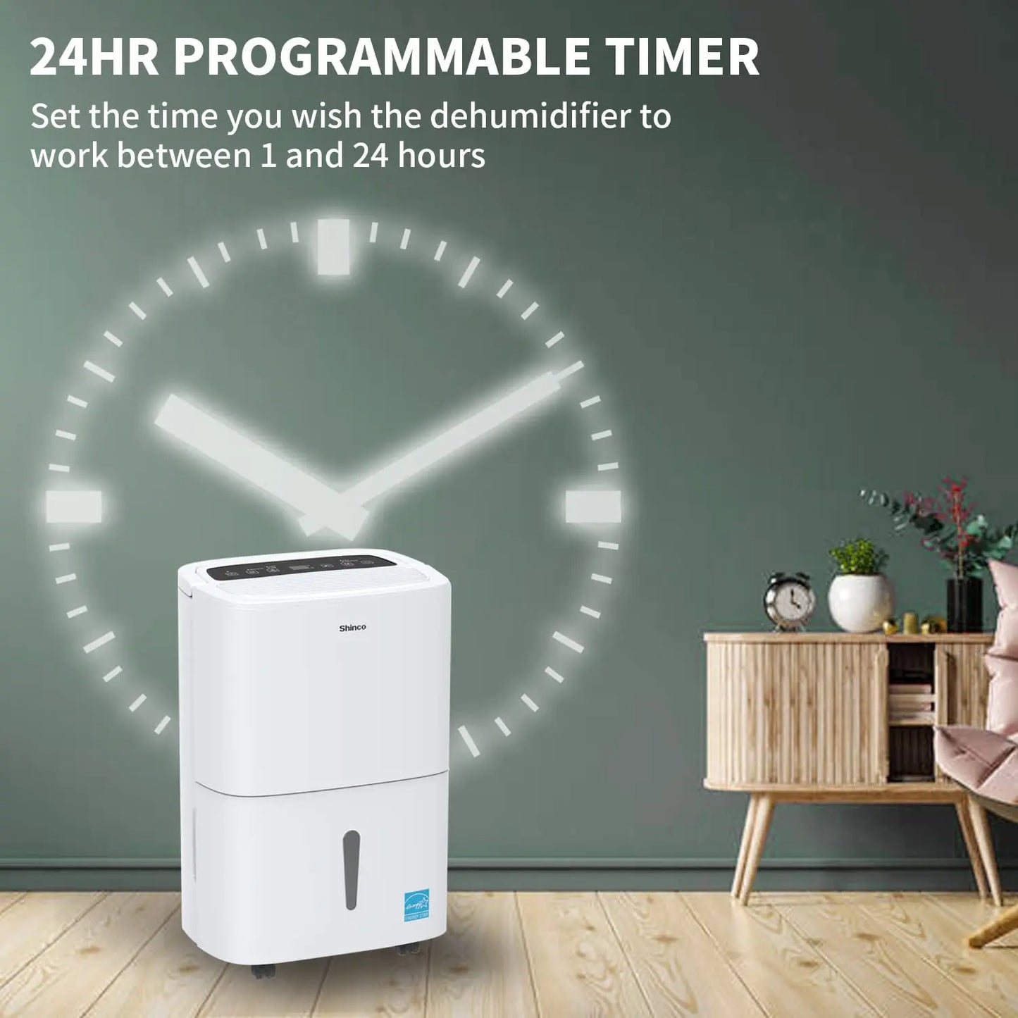 Shinco Energy Star Dehumidifier With WiFi For Large Spaces Up To 7000 Sq Ft Built In Pump