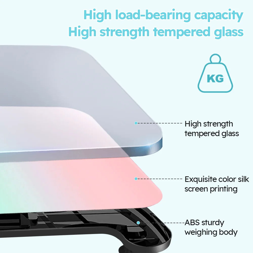 Gradient Color Intelligent LCD Electronic Scale Digital Display Glass Weight Scale Balance Body Electronic Scale For Weight Meas