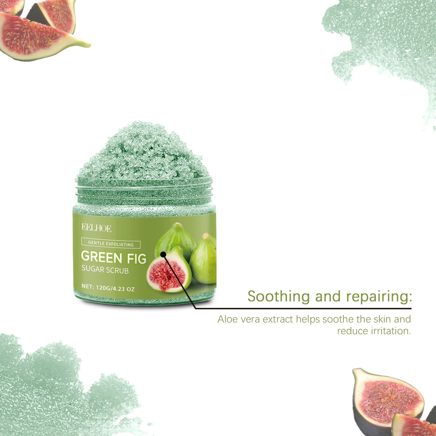 Eelhoe Fig Sugar Body Scrub Hydrating Exfoliating Cleanser