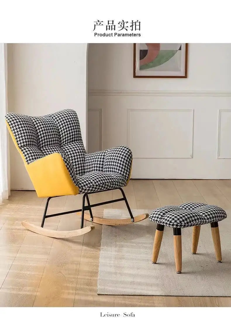 TINGFANG Balcony Rocking Chair Modern Lounge For Living Room