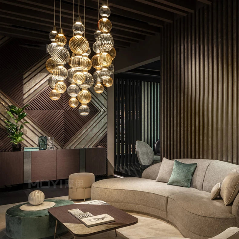 Glass LED Pendant Lamp For Dining Room And Kitchen