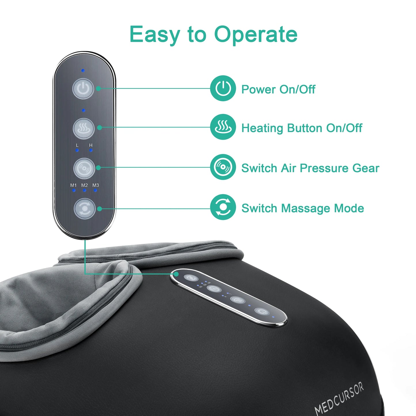 Medcursor MDFM400 Shiatsu Foot Massager With Heat Roller For Muscle Relaxation Pain Relief