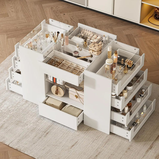 Closet Island With Drawers Armoire Glass Top Wardrobe