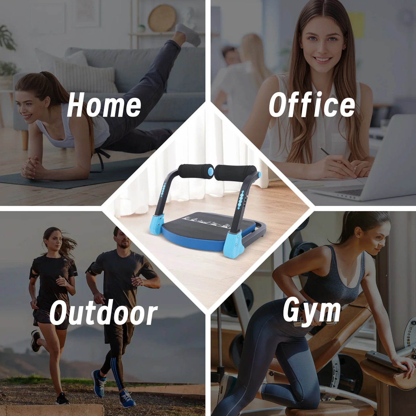 Abdominal Workout Equipment with 3 Adjustable Resistance, Multi-foldable Abdominal Exercise Machine for Home Gym Office