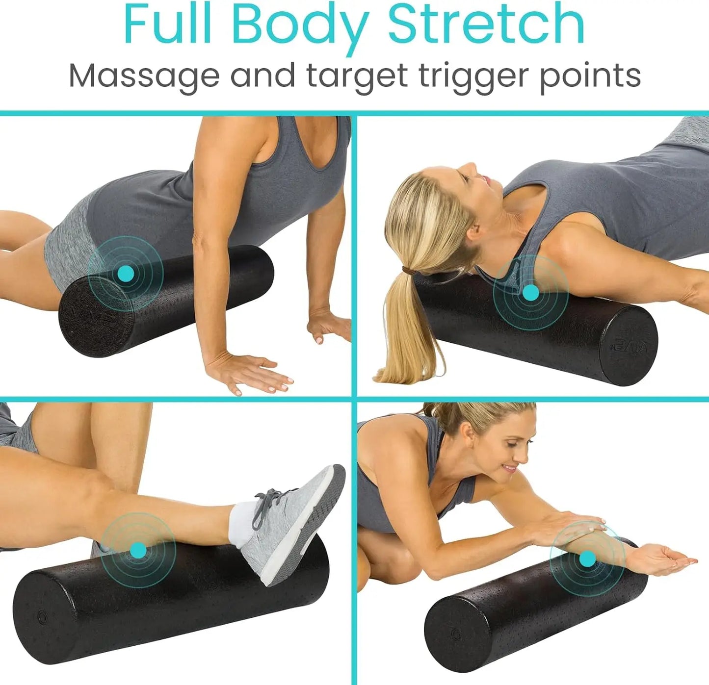 High Density Foam Roller (36 inch) - Large Foam Roller for Exercise, Physical Therapy, Yoga, Pilates, Stretching - Pain Relief M