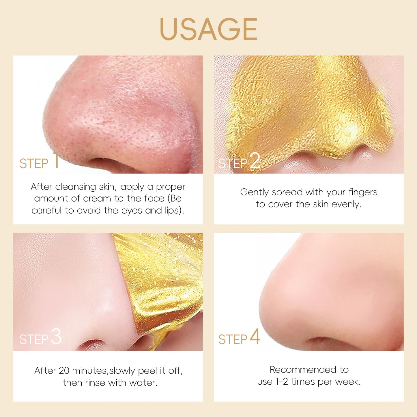 Laikou 24K Gold Snail Peel Off Mask Three Piece Set