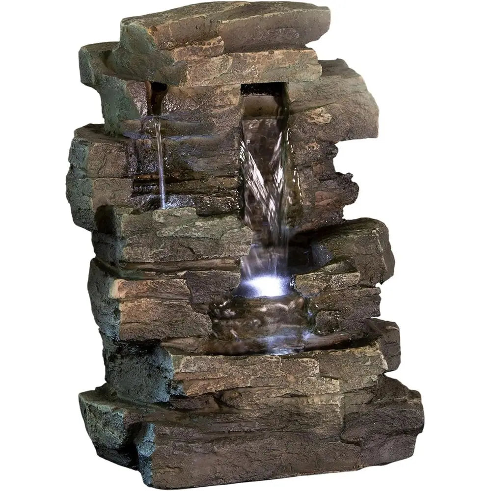 Indoor Tabletop 4 Tier Water Fountain With LED Lights