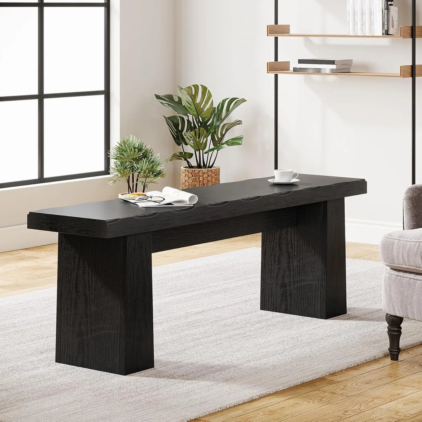 LITTLE TREE Premium EngineeredWood Entryway Bench Open Storage DurableConstruction Sturdy