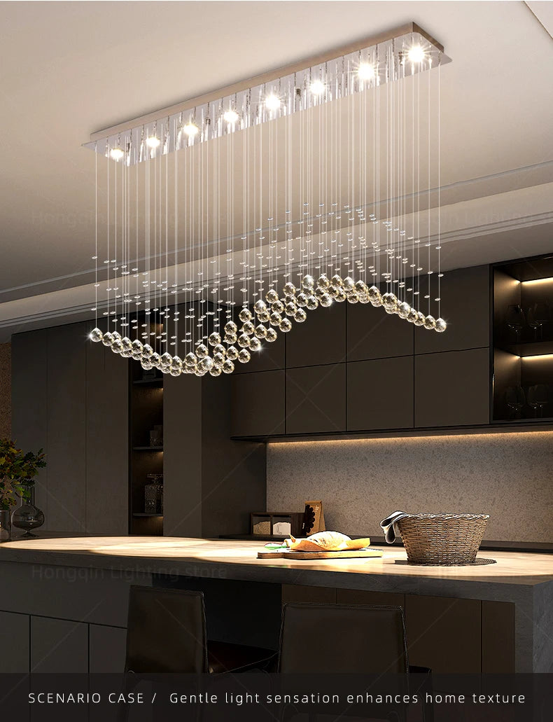 Yingxuan Crystal Pendant Ceiling Lamp For Living Room Kitchen