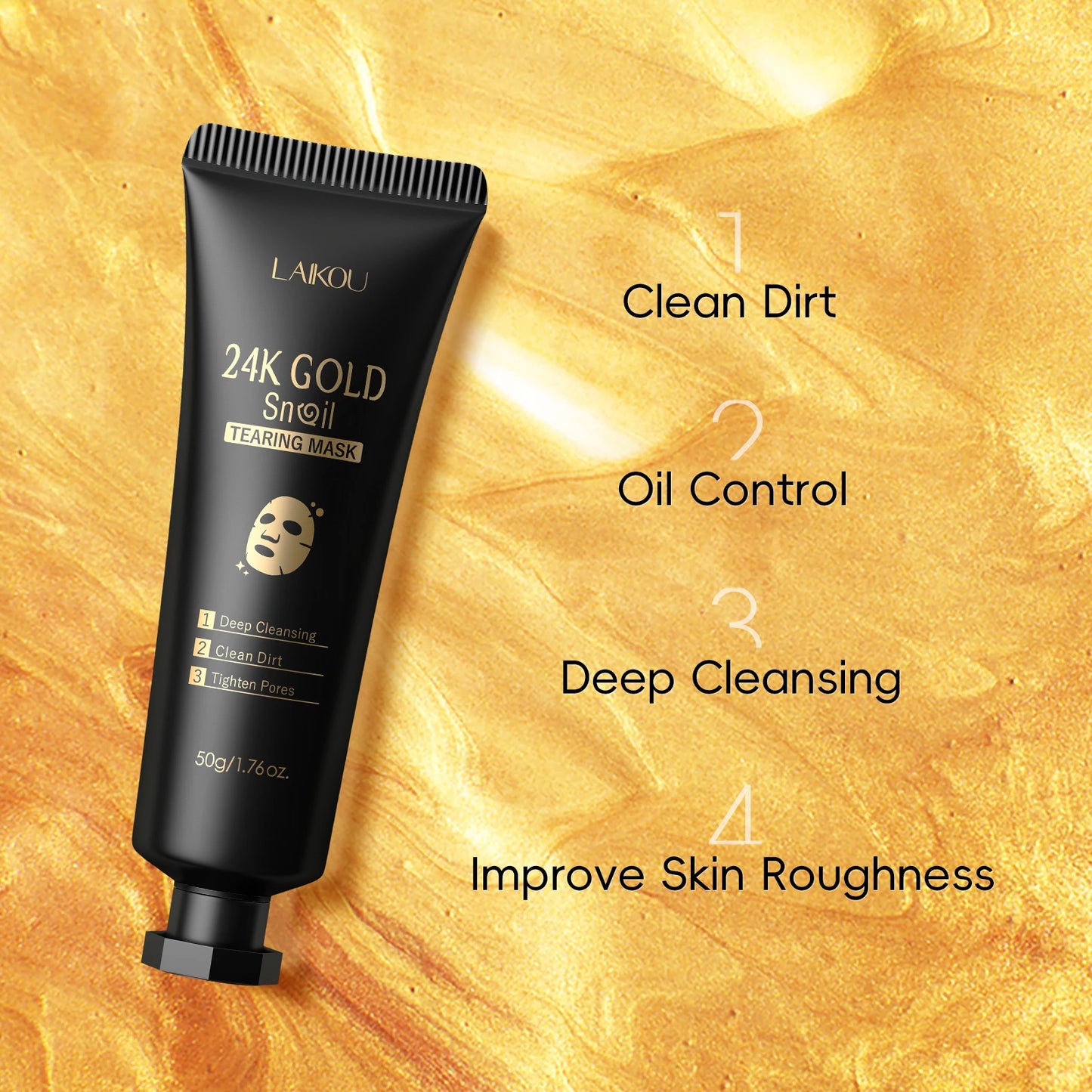 Laikou 24K Gold Snail Peel Off Mask Three Piece Set