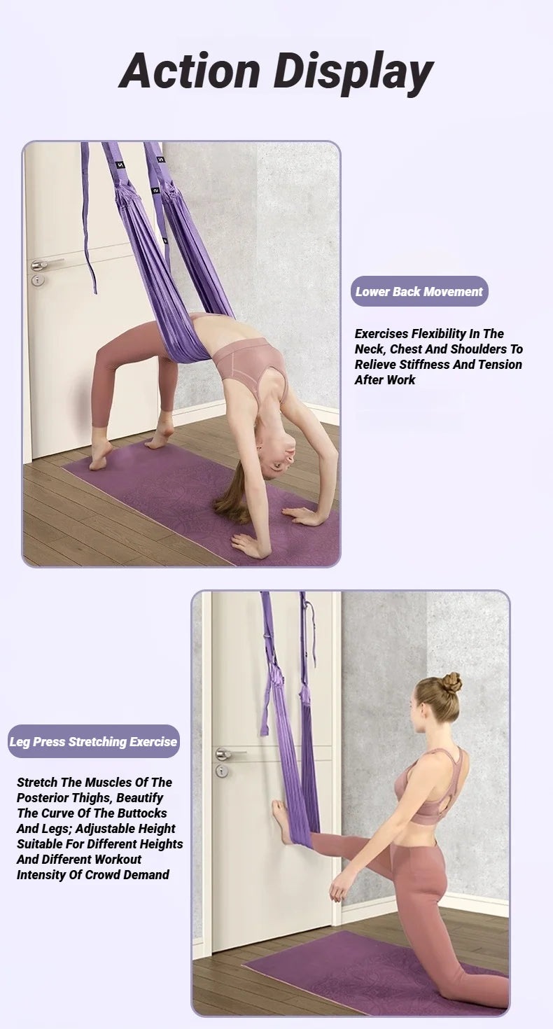 Adjustable Aerial Yoga Strap for Stretching and Splits