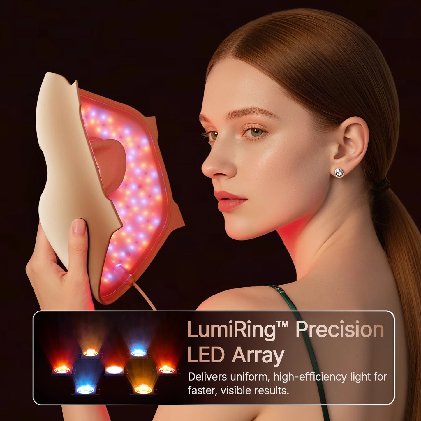 Hello Face M300 4D LED Light Therapy Mask for Neck