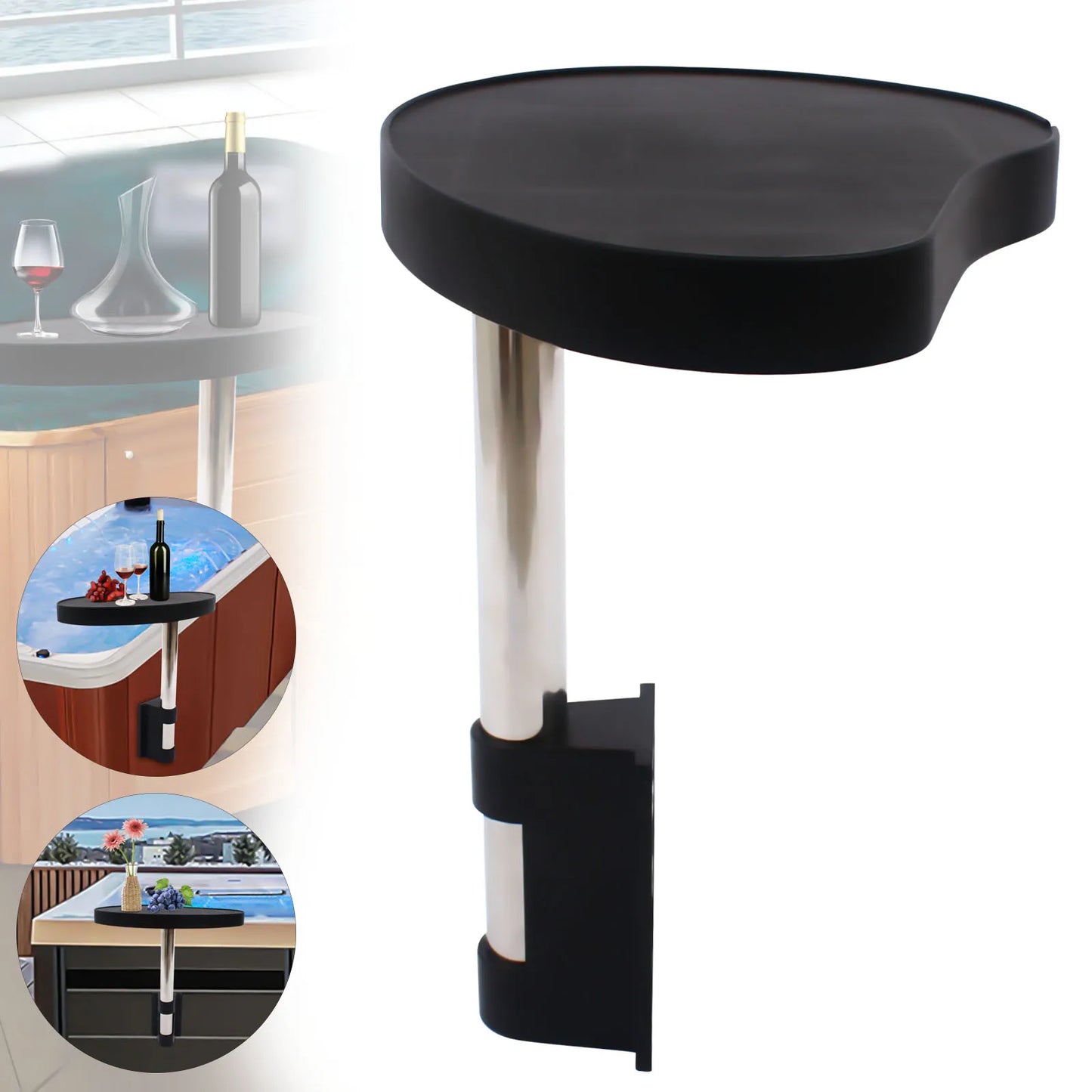 Bymaocar Spa Bathtub Tray Table 360 Rotating Caddy Non Slip