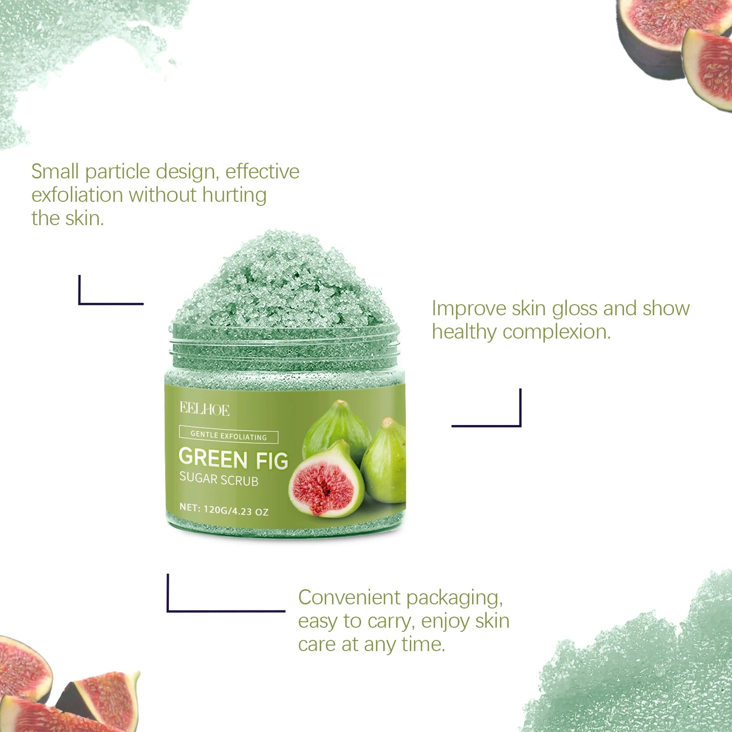 Eelhoe Fig Sugar Body Scrub Hydrating Exfoliating Cleanser