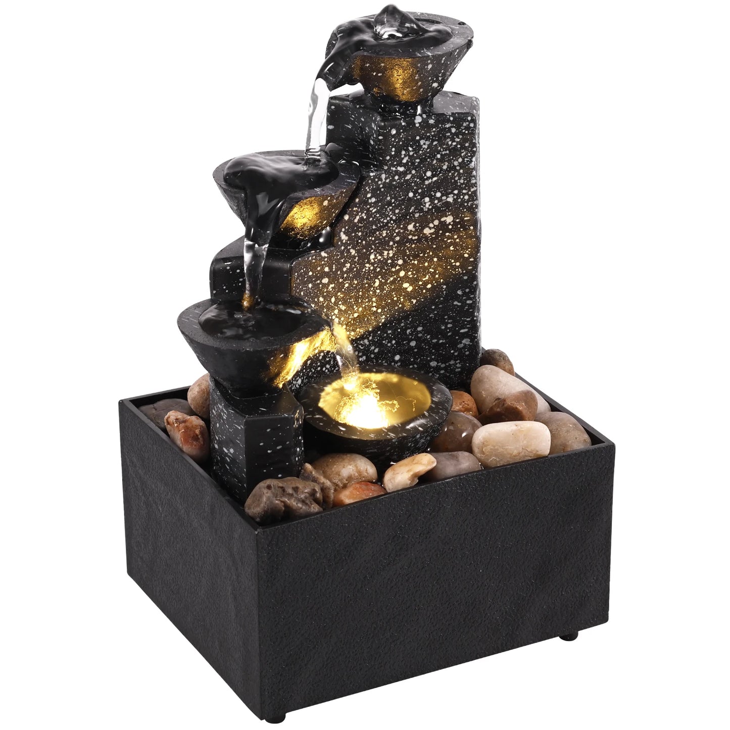 Hign-concerned Art Waterfall Desktop Fountain Three-Layer Ornament