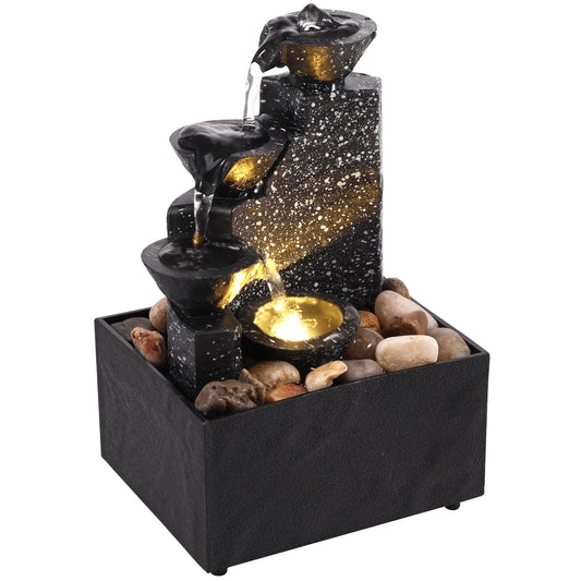 Hign-concerned Art Waterfall Desktop Fountain Three-Layer Ornament