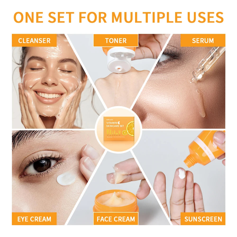 Lakerain Vitamin C Skin Care Set For RadianceOptimization IntensiveNourishment
