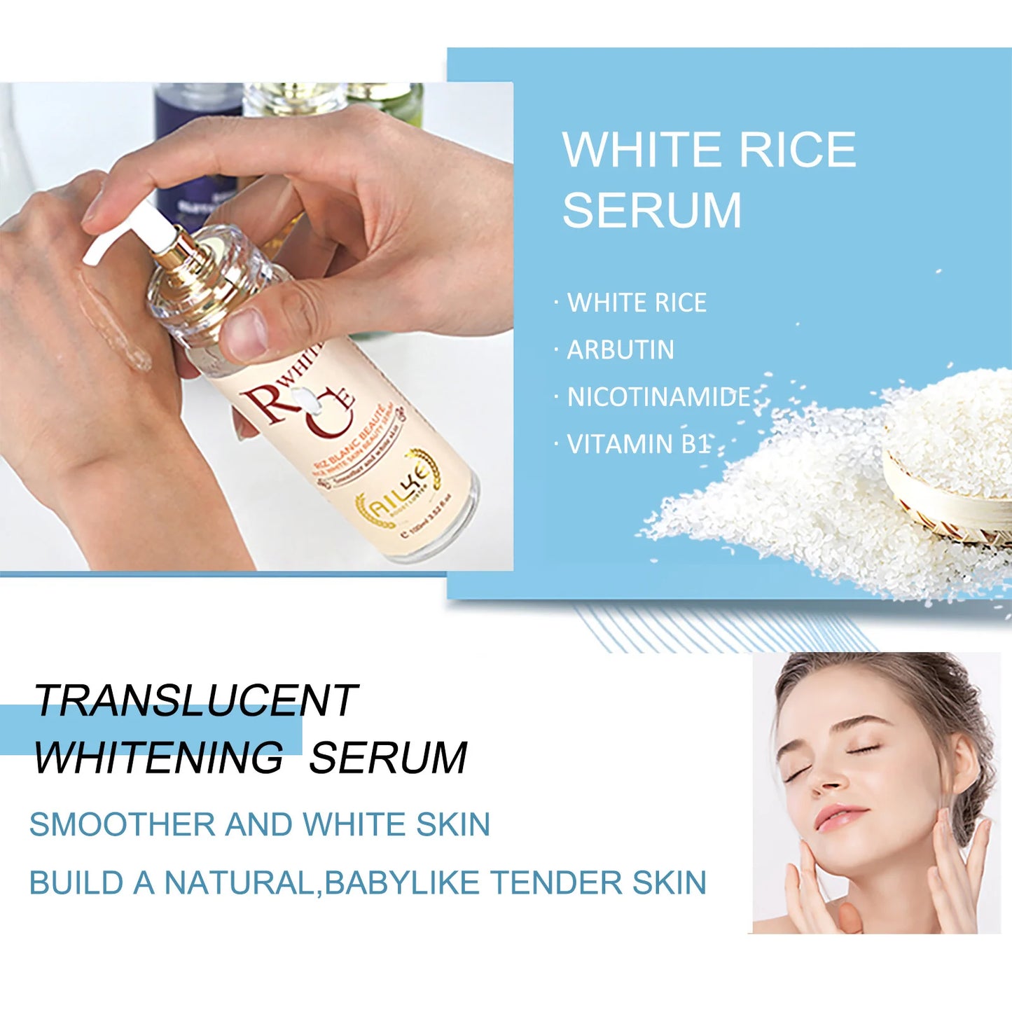 AILKE Face And Body Whitening Serum For Hydration And Dark Spot Reduction Anti Aging Skin Brightening