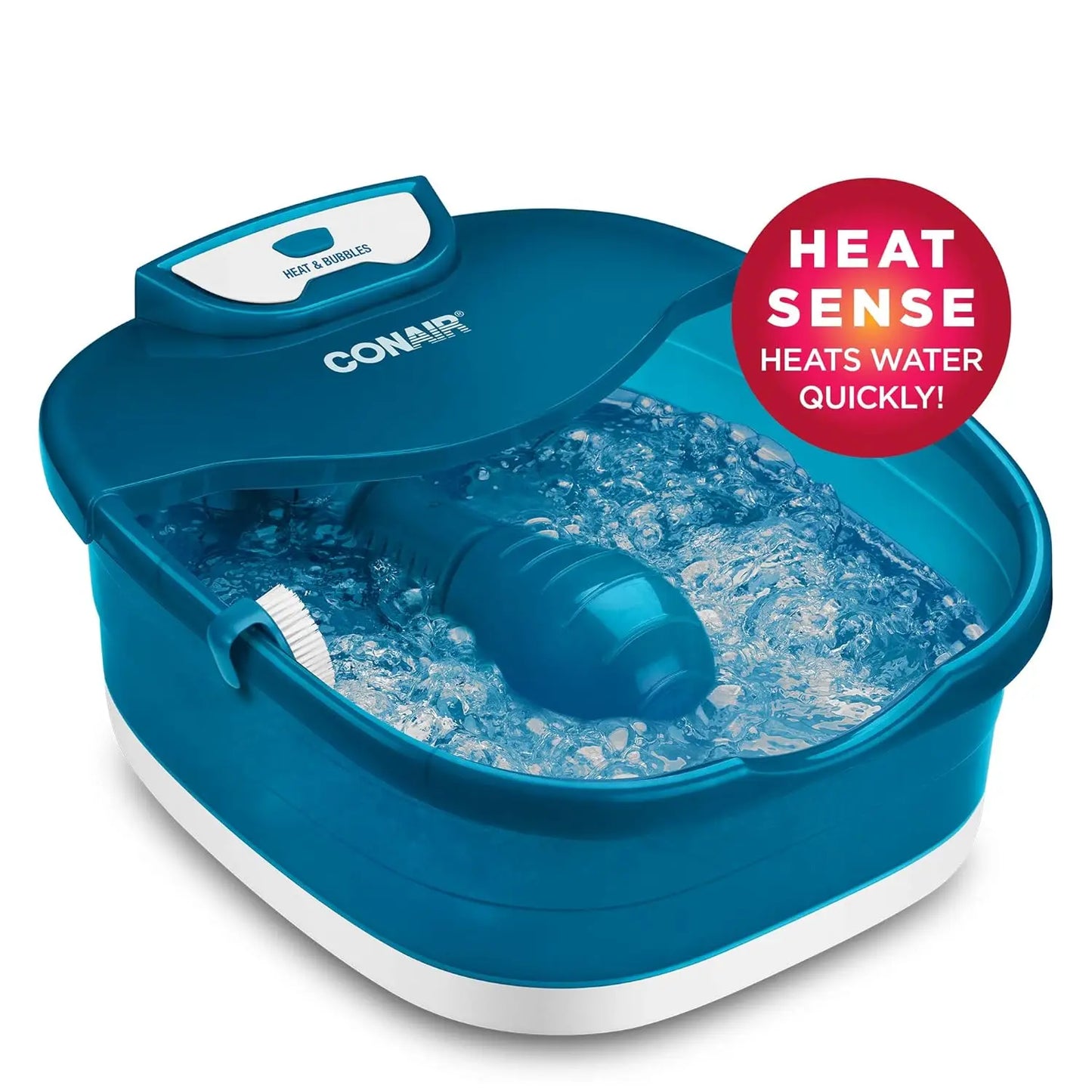 Heated Foot Spa With Massage Rollers Bubbles Pumice Stone Brush