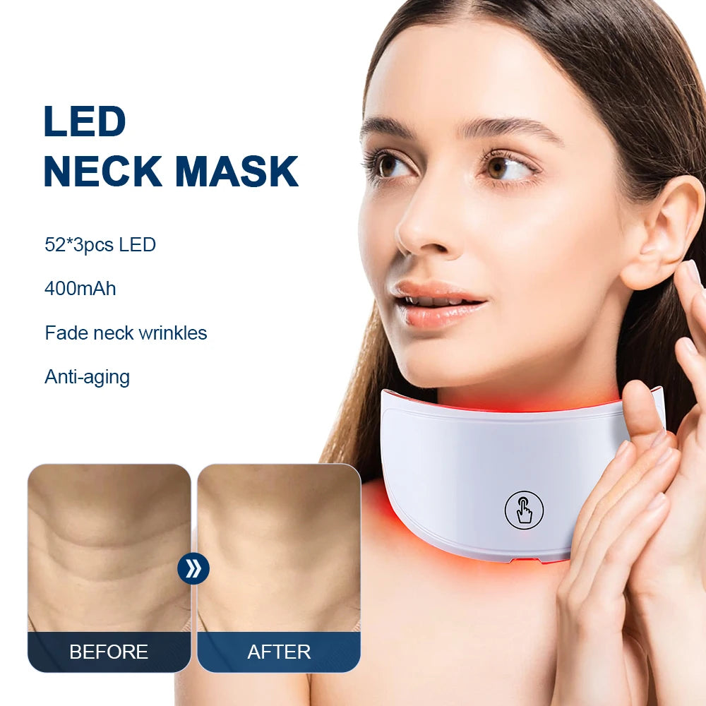 Foreverlily LED Neck Mask 7 Color Photon Anti Wrinkle Care