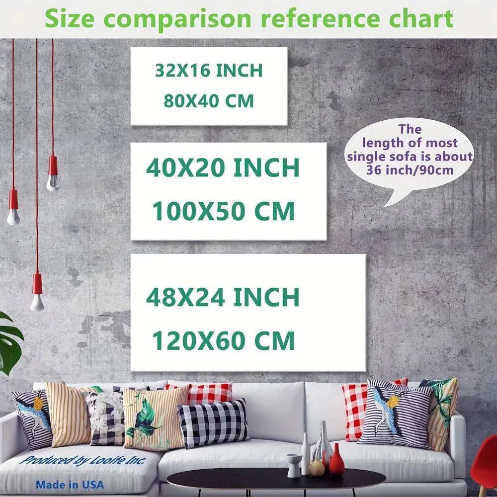 Large modern pine frame plum blossom canvas wall art - 1.5 "thick abstract flower painting with gold accents