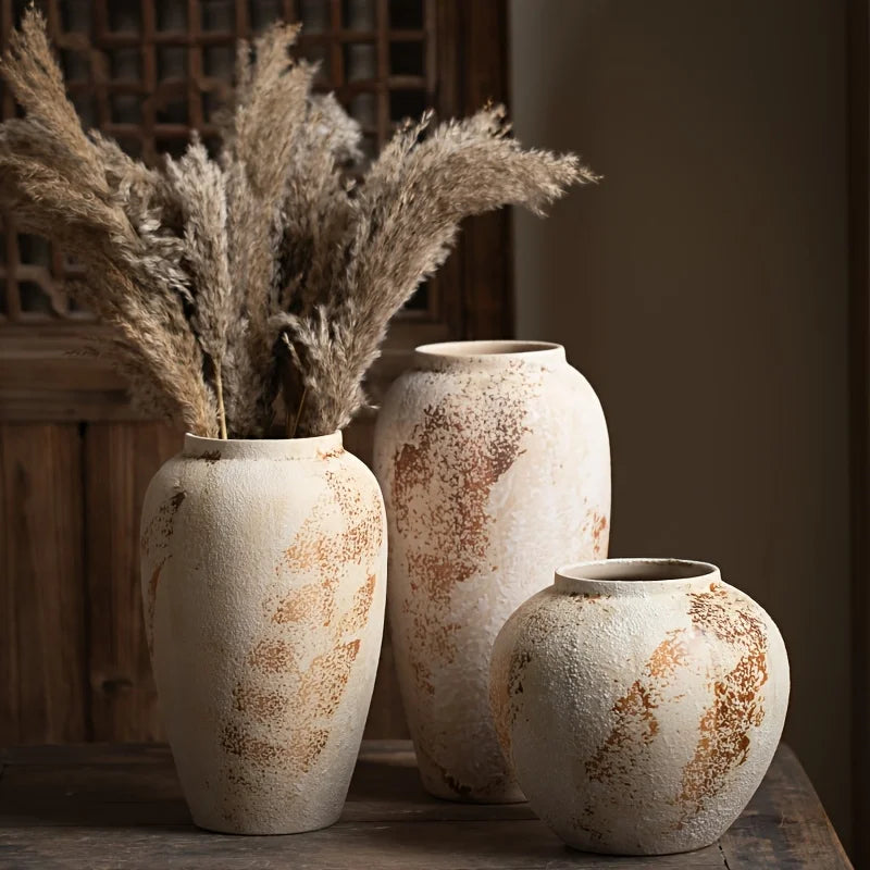 Elegant Retro Speckled Ceramic Flower Pot for Home Decor