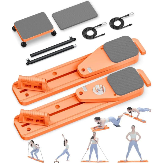 XMSJ Pilates Board 12 In 1 Mini Reformer Set For Home Workout And Total Body Fitness