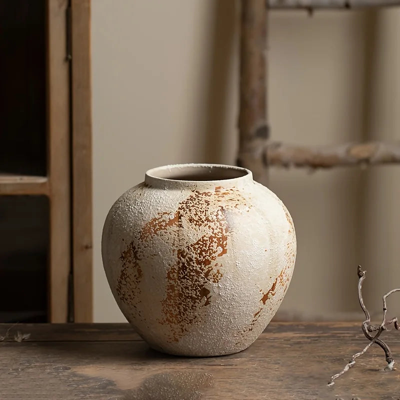 Elegant Retro Speckled Ceramic Flower Pot for Home Decor