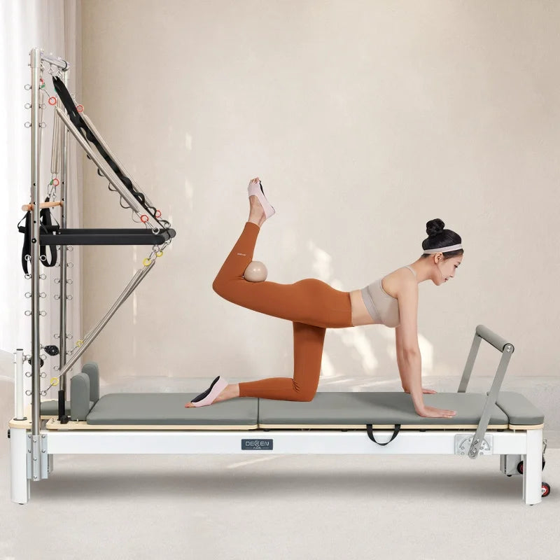 Pilates Reformer large equipment core bed yoga private teaching Pilates bed aluminum alloy small white bed two in one loft bed