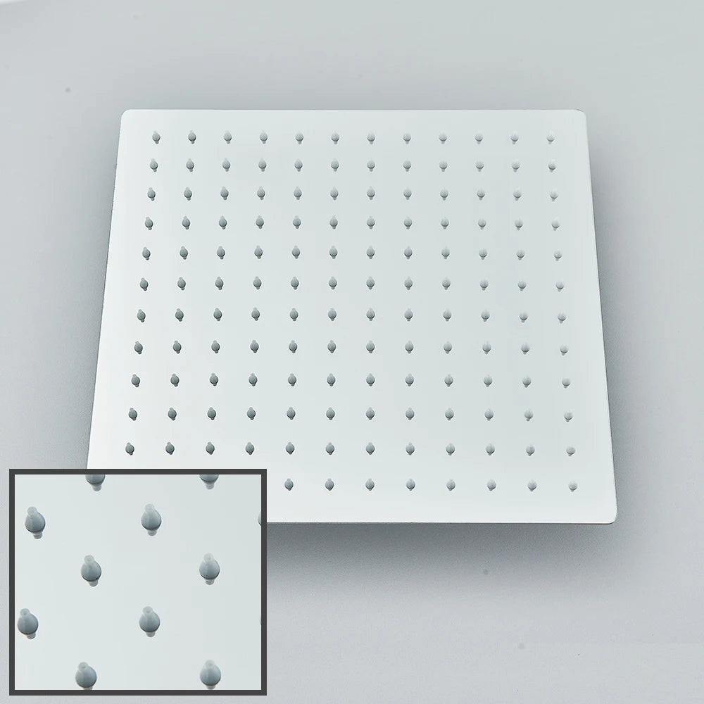 SAFLIHCAR Ultrathin Chrome Rainfall Shower Head Wall Mounted