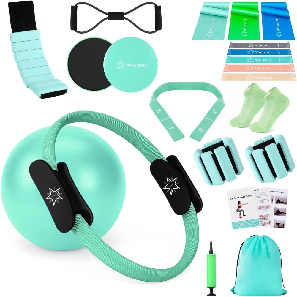 Muuruu Pilates Equipment Kit For Home Workout Ring And Ball