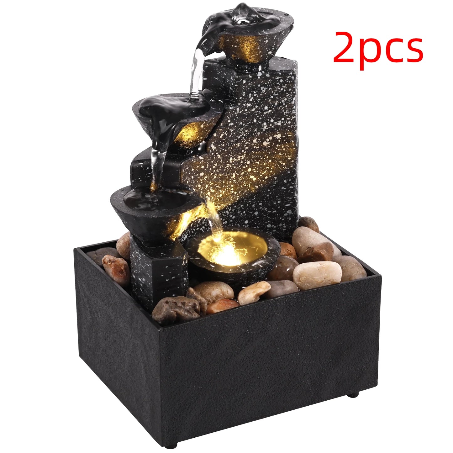 Hign-concerned Art Waterfall Desktop Fountain Three-Layer Ornament