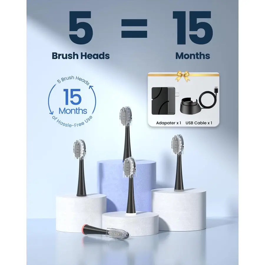 Toothbrush with Water Flosser 3 in 1 Combo, Advanced 2.0 Flossing Toothbrush, Cordless Teeth Cleaning, 3 Modesamp5 Speeds, Recha