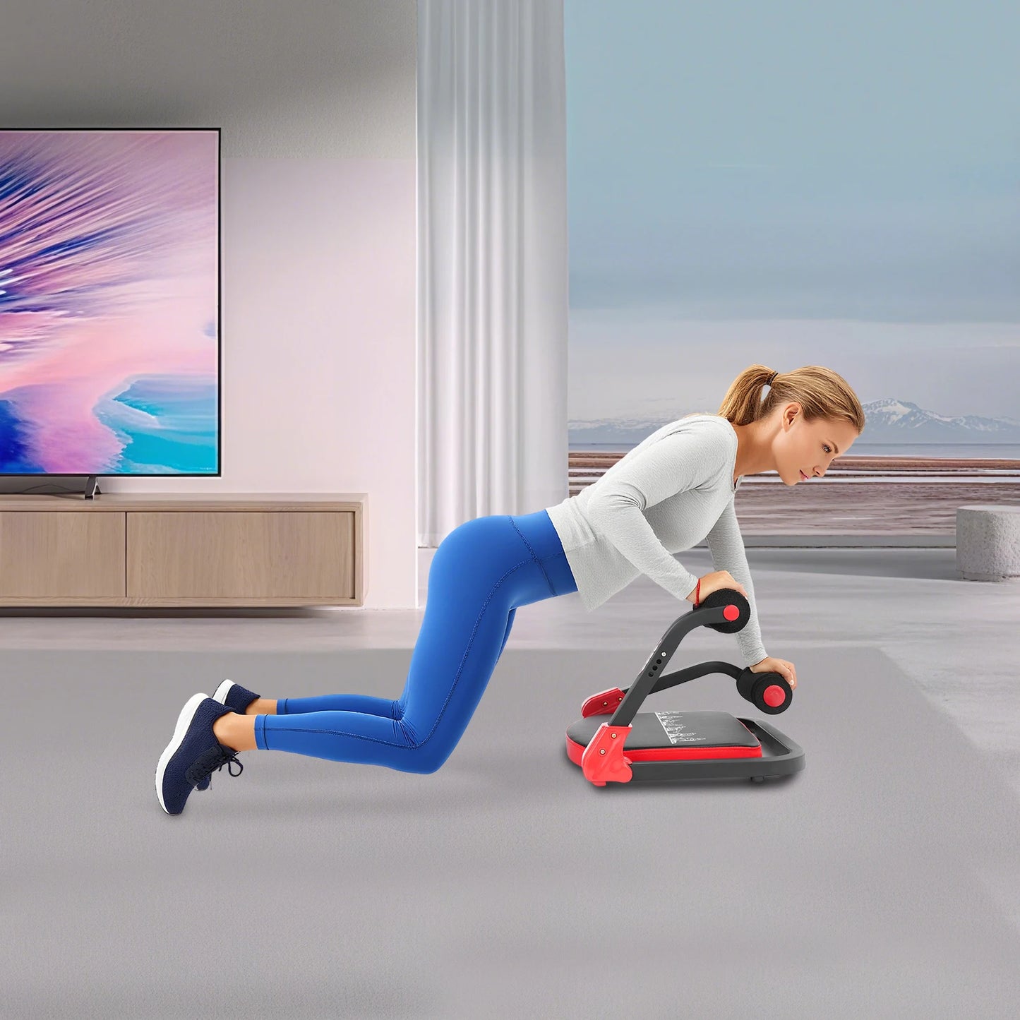 Abdominal Workout Equipment with 3 Adjustable Resistance, Multi-foldable Abdominal Exercise Machine for Home Gym Office