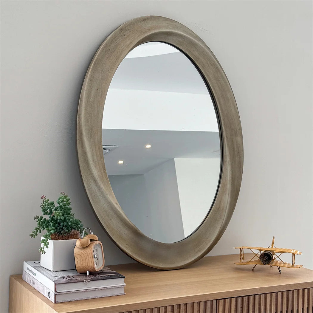 LUVODI Antique Baroque Oval Beveled Framed Wall Mirror
